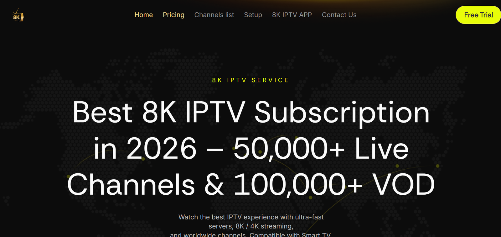 8kiptv.it.com IPTV provider screenshot
