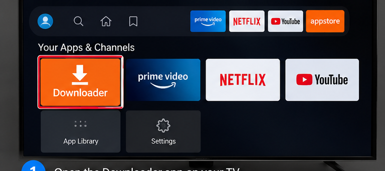 Open Downloader app on TV