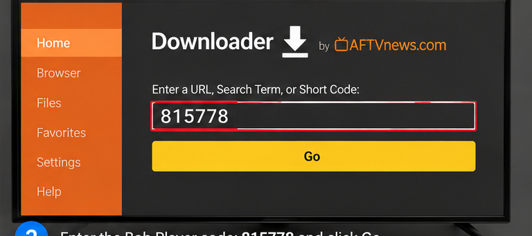 Enter Bob Player Downloader code 815778